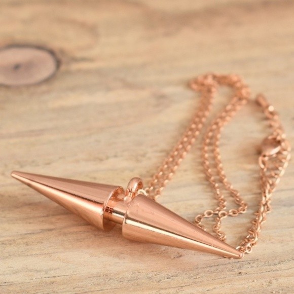 Delicate Rose Gold Plated 1.5mm flat cable chain anvil pendant 17 1/8" NWOT - Picture 3 of 6